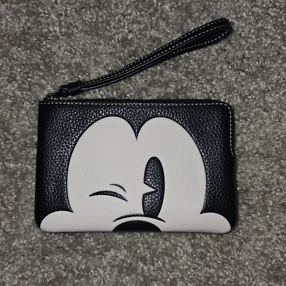 Coach X Disney Corner Zip Wristlet With Wink Mickey Mouse - Picture 5 of 7
